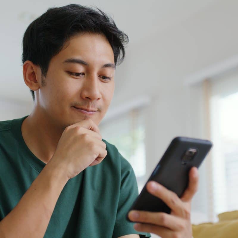 Mobile Responsive concept - customer on phone