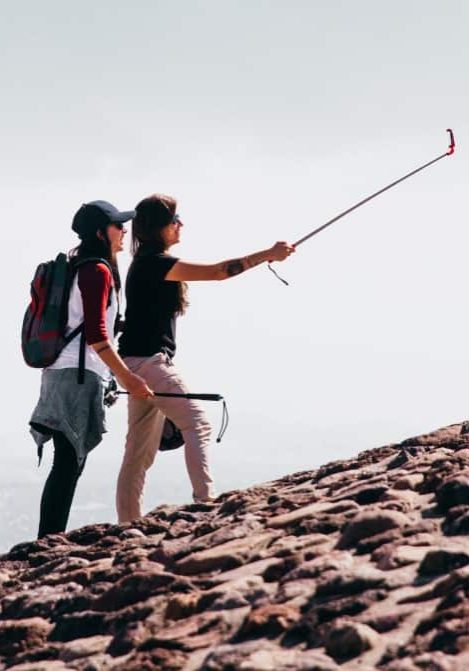 Friend pointing the way to growth - marketing concept